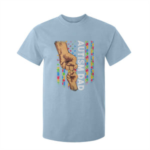 Autism Dad Awareness American Flag Fist Bump T Shirt For Kid TS11 Light Blue Print Your Wear