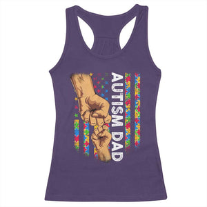 Autism Dad Awareness American Flag Fist Bump Racerback Tank Top TS11 Purple Print Your Wear