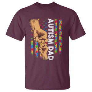 Autism Dad Awareness American Flag Fist Bump T Shirt TS11 Maroon Print Your Wear