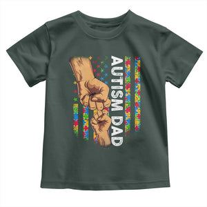 Autism Dad Awareness American Flag Fist Bump Toddler T Shirt TS11 Dark Forest Green Print Your Wear