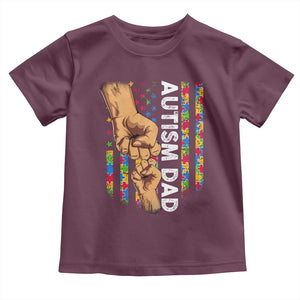 Autism Dad Awareness American Flag Fist Bump Toddler T Shirt TS11 Maroon Print Your Wear