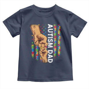 Autism Dad Awareness American Flag Fist Bump Toddler T Shirt TS11 Navy Print Your Wear