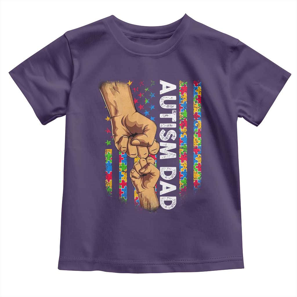 Autism Dad Awareness American Flag Fist Bump Toddler T Shirt TS11 Purple Print Your Wear