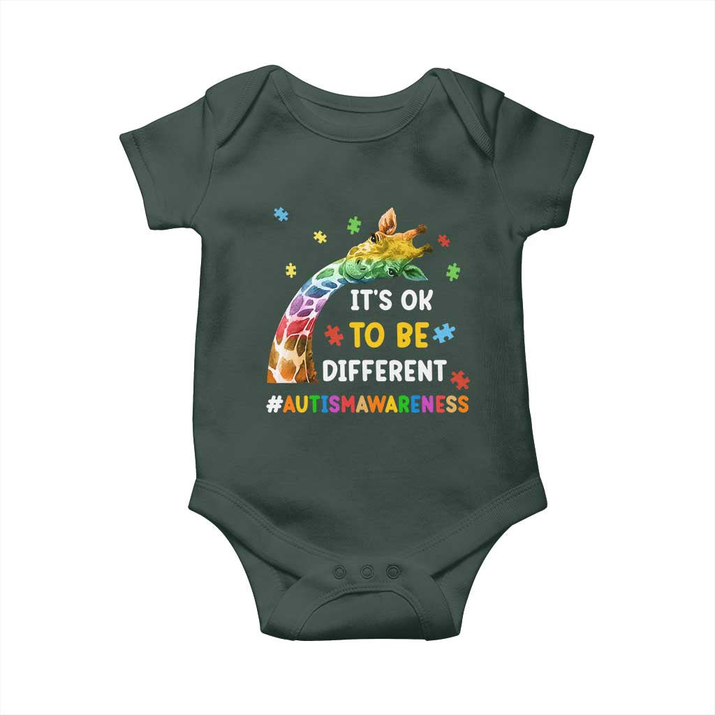 It's Ok To Be Different Autism Awareness Baby Onesie Rainbow Giraffe Puzzle TS11 Print Your Wear