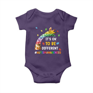 It's Ok To Be Different Autism Awareness Baby Onesie Rainbow Giraffe Puzzle TS11 Purple Print Your Wear