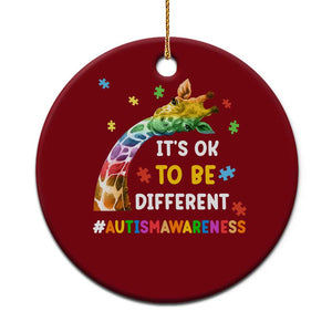 It's Ok To Be Different Autism Awareness Ceramic Ornament Rainbow Giraffe Puzzle TS11 1pc Red Print Your Wear