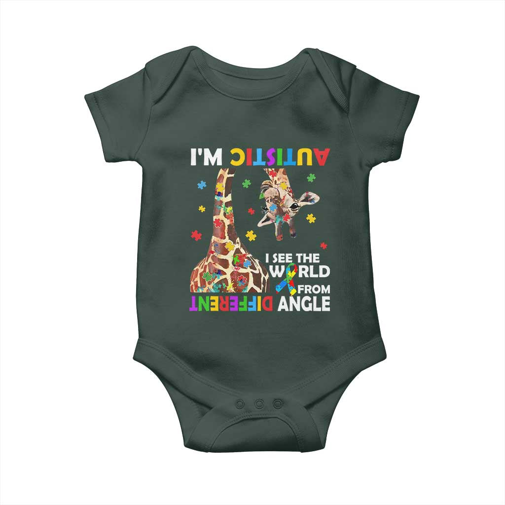 Funny I'm Autistic I See The World Form Different Angle Baby Onesie Puzzle Giraffe TS11 Print Your Wear