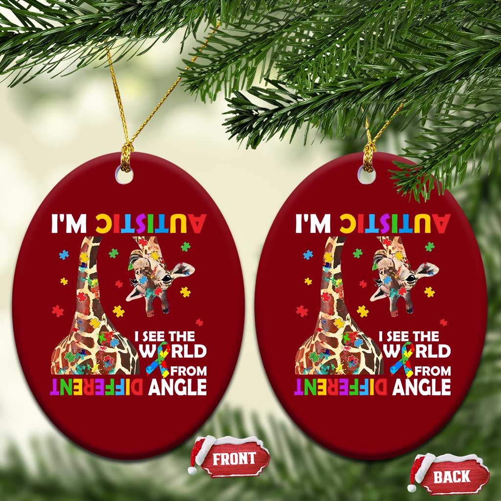 Funny I'm Autistic I See The World Form Different Angle Ceramic Ornament Puzzle Giraffe TS11 Print Your Wear