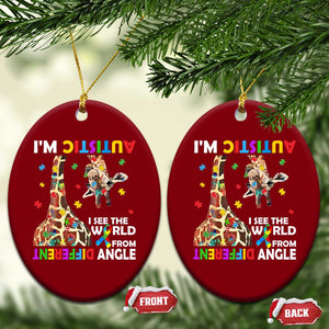 Funny I'm Autistic I See The World Form Different Angle Ceramic Ornament Puzzle Giraffe TS11 Print Your Wear