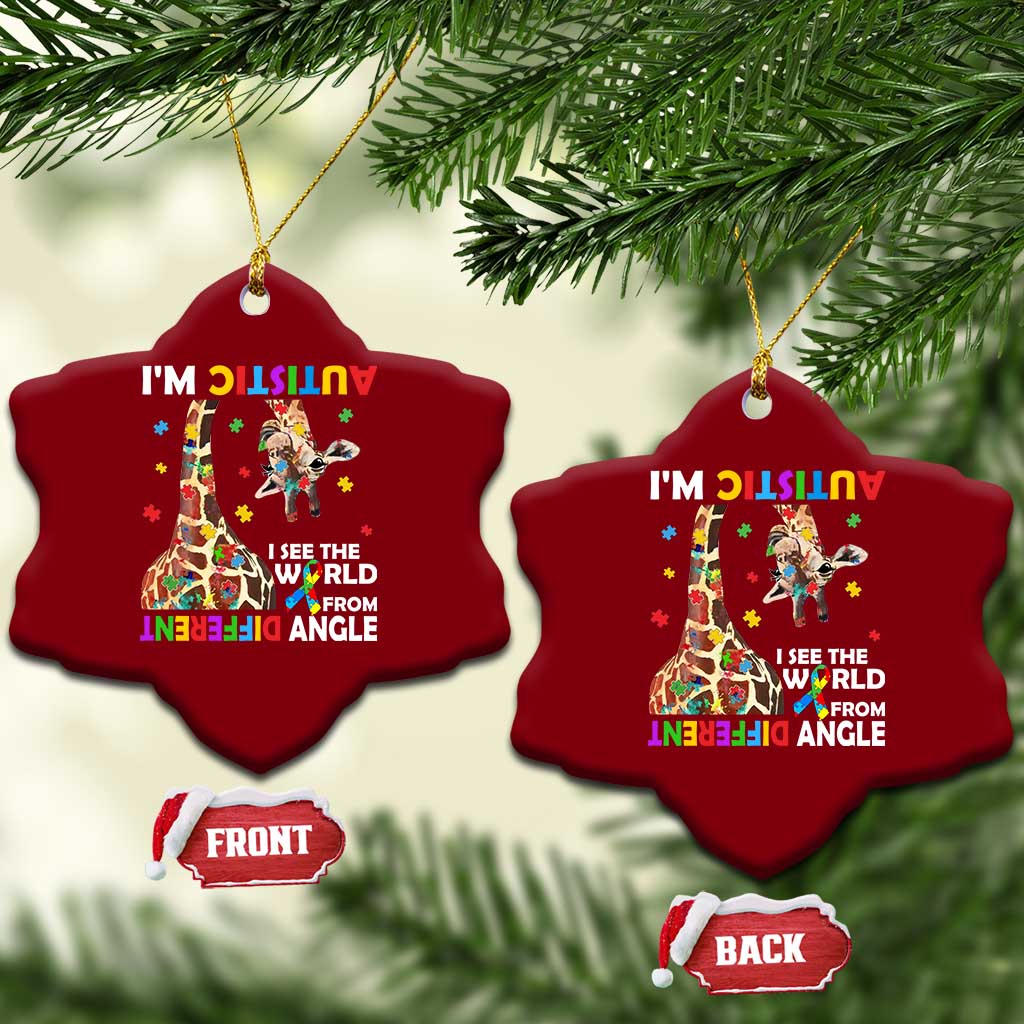 Funny I'm Autistic I See The World Form Different Angle Ceramic Ornament Puzzle Giraffe TS11 Print Your Wear