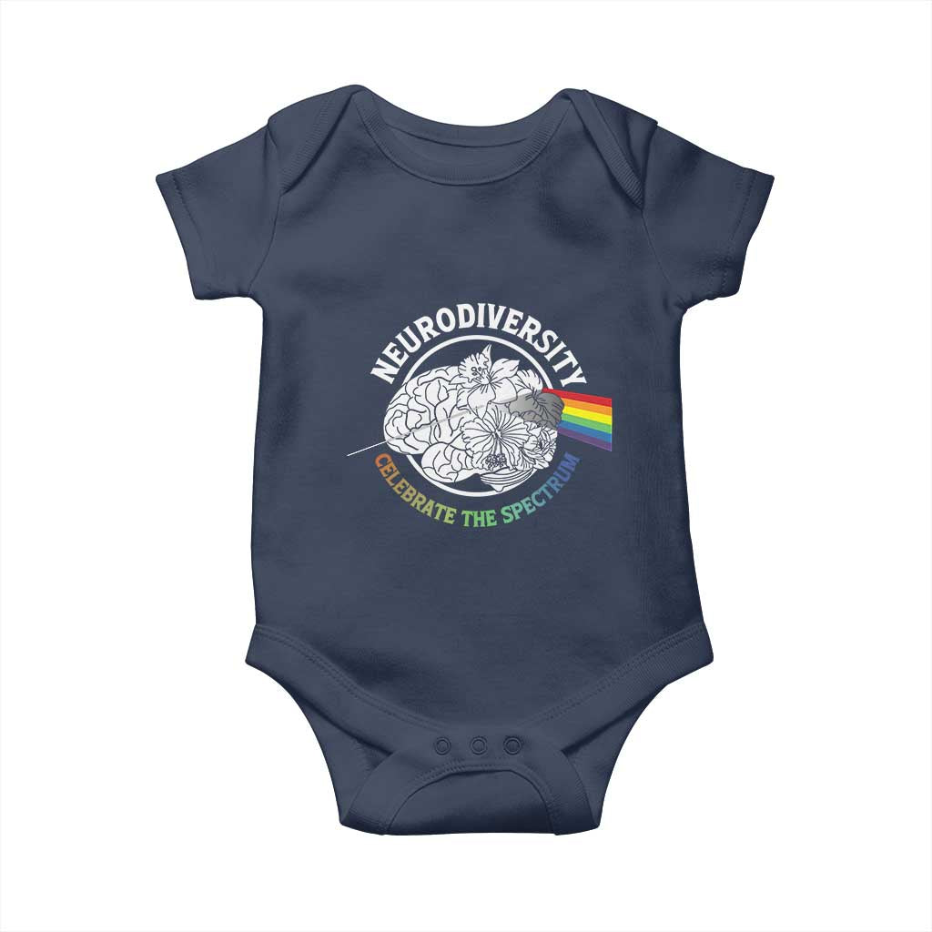 Neurodiversity Celebrate The Spectrum Baby Onesie Brain Autism Awareness ASD ADHD TS11 Navy Print Your Wear