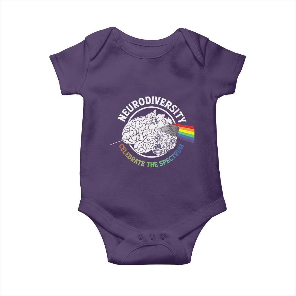 Neurodiversity Celebrate The Spectrum Baby Onesie Brain Autism Awareness ASD ADHD TS11 Purple Print Your Wear