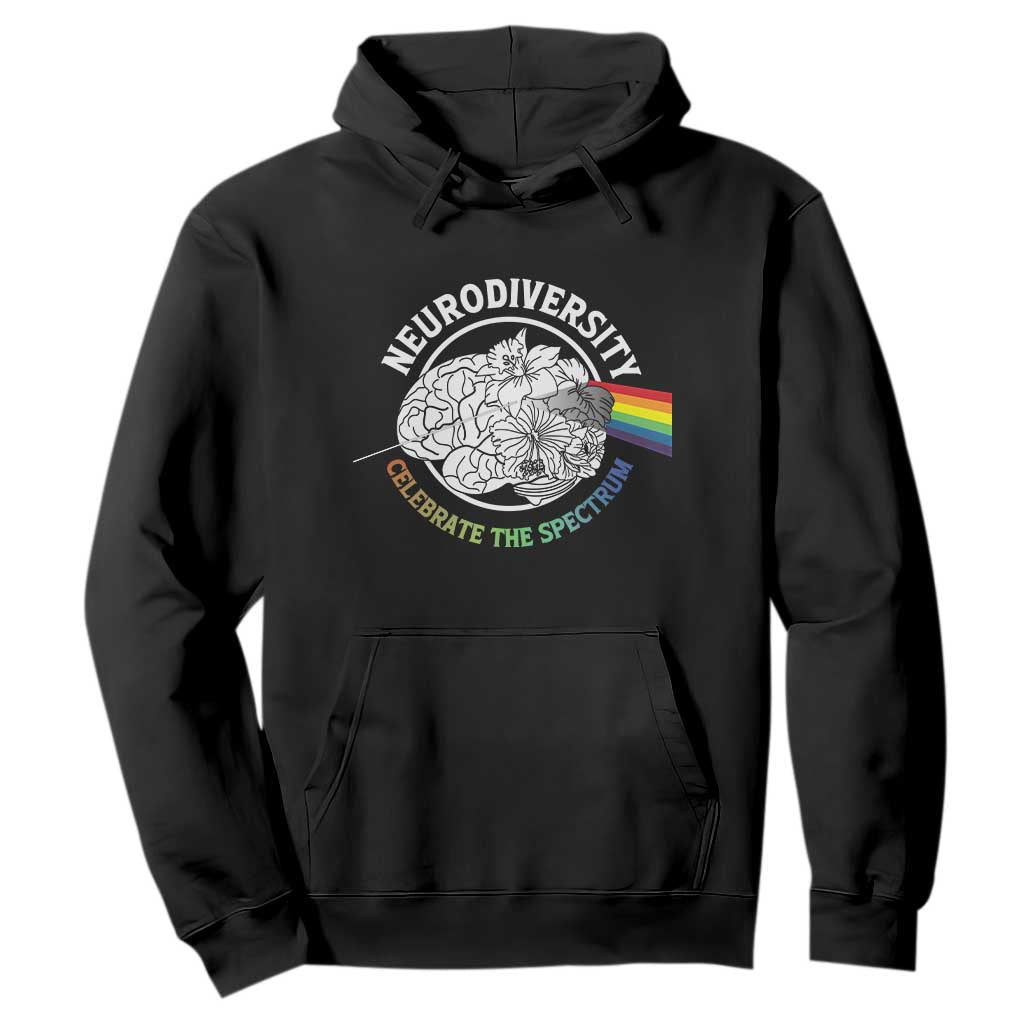 Neurodiversity Celebrate The Spectrum Hoodie Brain Autism Awareness ASD ADHD TS11 Black Print Your Wear