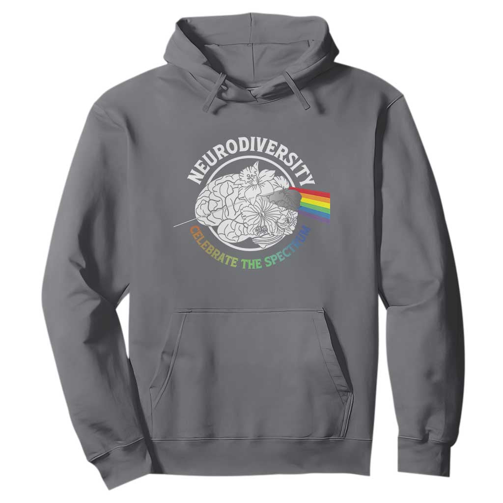 Neurodiversity Celebrate The Spectrum Hoodie Brain Autism Awareness ASD ADHD TS11 Charcoal Print Your Wear