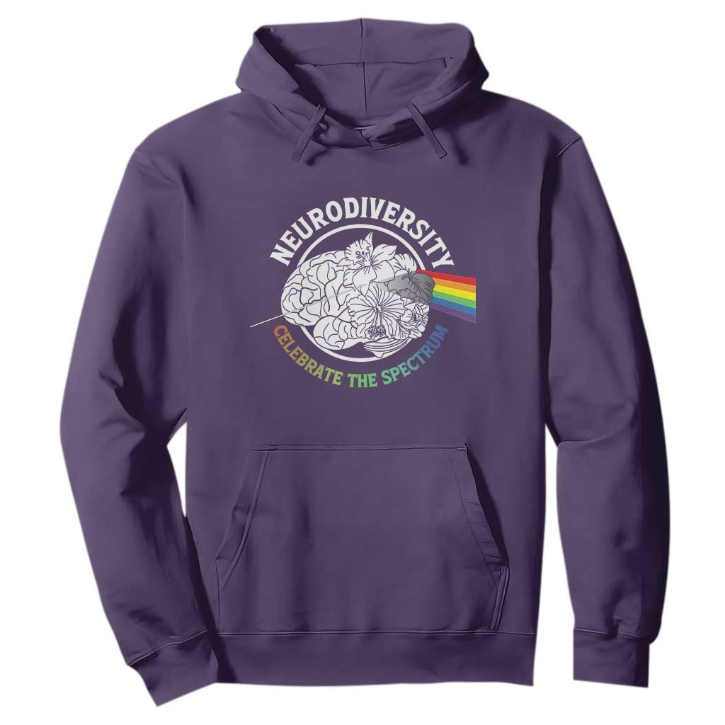 Neurodiversity Celebrate The Spectrum Hoodie Brain Autism Awareness ASD ADHD TS11 Purple Print Your Wear