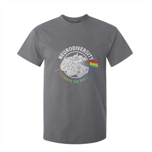 Neurodiversity Celebrate The Spectrum T Shirt For Kid Brain Autism Awareness ASD ADHD TS11 Charcoal Print Your Wear