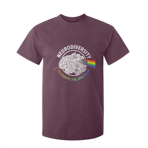 Neurodiversity Celebrate The Spectrum T Shirt For Kid Brain Autism Awareness ASD ADHD TS11 Maroon Print Your Wear