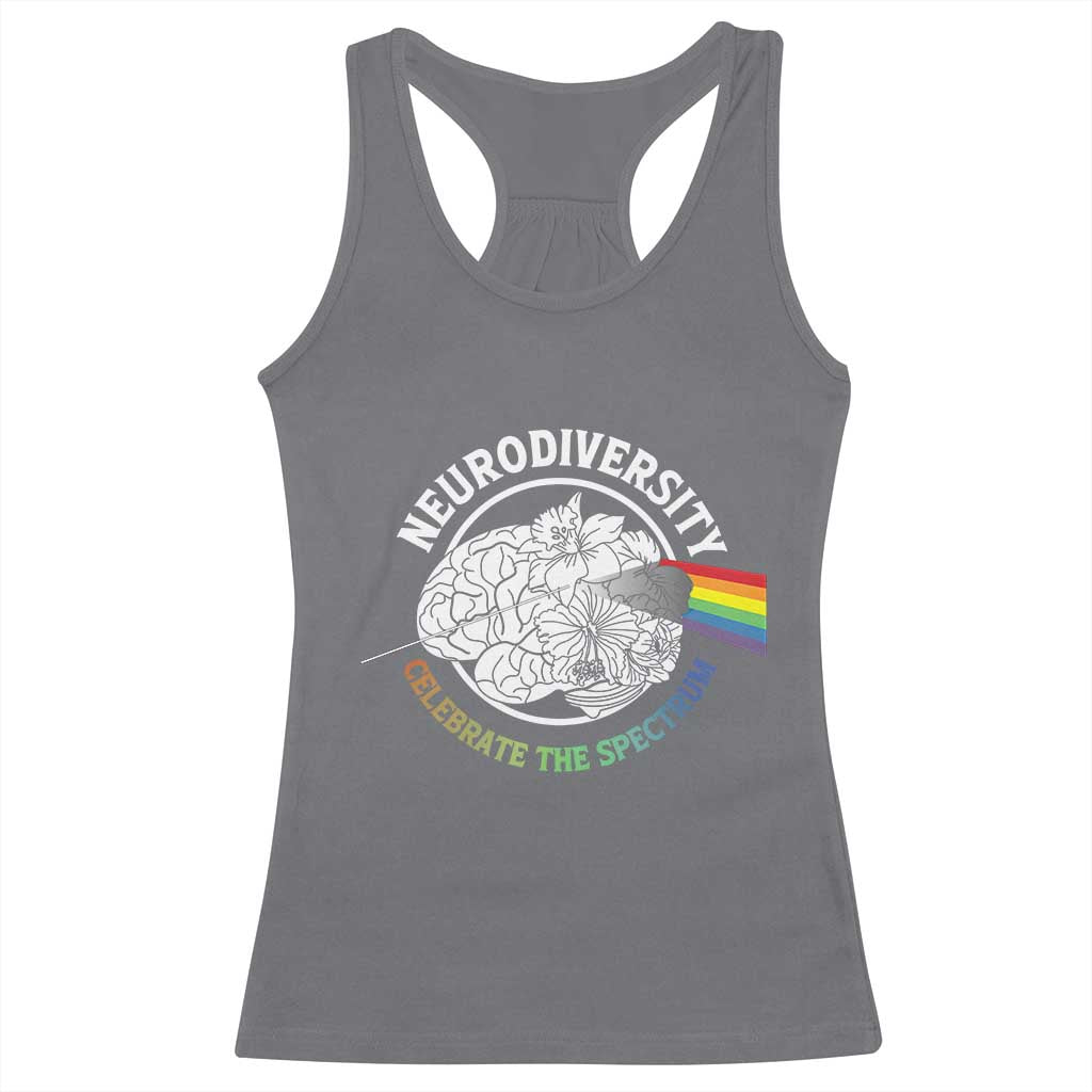 Neurodiversity Celebrate The Spectrum Racerback Tank Top Brain Autism Awareness ASD ADHD TS11 Charcoal Print Your Wear