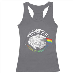 Neurodiversity Celebrate The Spectrum Racerback Tank Top Brain Autism Awareness ASD ADHD TS11 Charcoal Print Your Wear