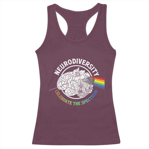 Neurodiversity Celebrate The Spectrum Racerback Tank Top Brain Autism Awareness ASD ADHD TS11 Maroon Print Your Wear
