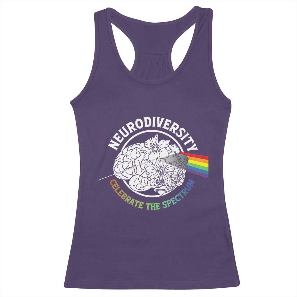 Neurodiversity Celebrate The Spectrum Racerback Tank Top Brain Autism Awareness ASD ADHD TS11 Purple Print Your Wear