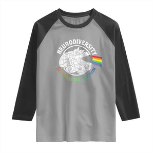 Neurodiversity Celebrate The Spectrum Raglan Shirt Brain Autism Awareness ASD ADHD TS11 Sport Gray Black Print Your Wear