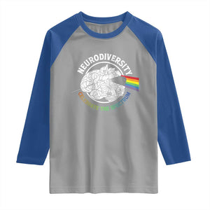 Neurodiversity Celebrate The Spectrum Raglan Shirt Brain Autism Awareness ASD ADHD TS11 Sport Gray Royal Print Your Wear
