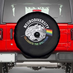 Neurodiversity Celebrate The Spectrum Spare Tire Cover Brain Autism Awareness ASD ADHD TS11 Black Print Your Wear