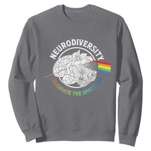 Neurodiversity Celebrate The Spectrum Sweatshirt Brain Autism Awareness ASD ADHD TS11 Charcoal Print Your Wear
