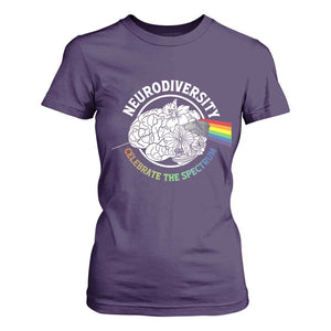 Neurodiversity Celebrate The Spectrum T Shirt For Women Brain Autism Awareness ASD ADHD TS11 Purple Print Your Wear