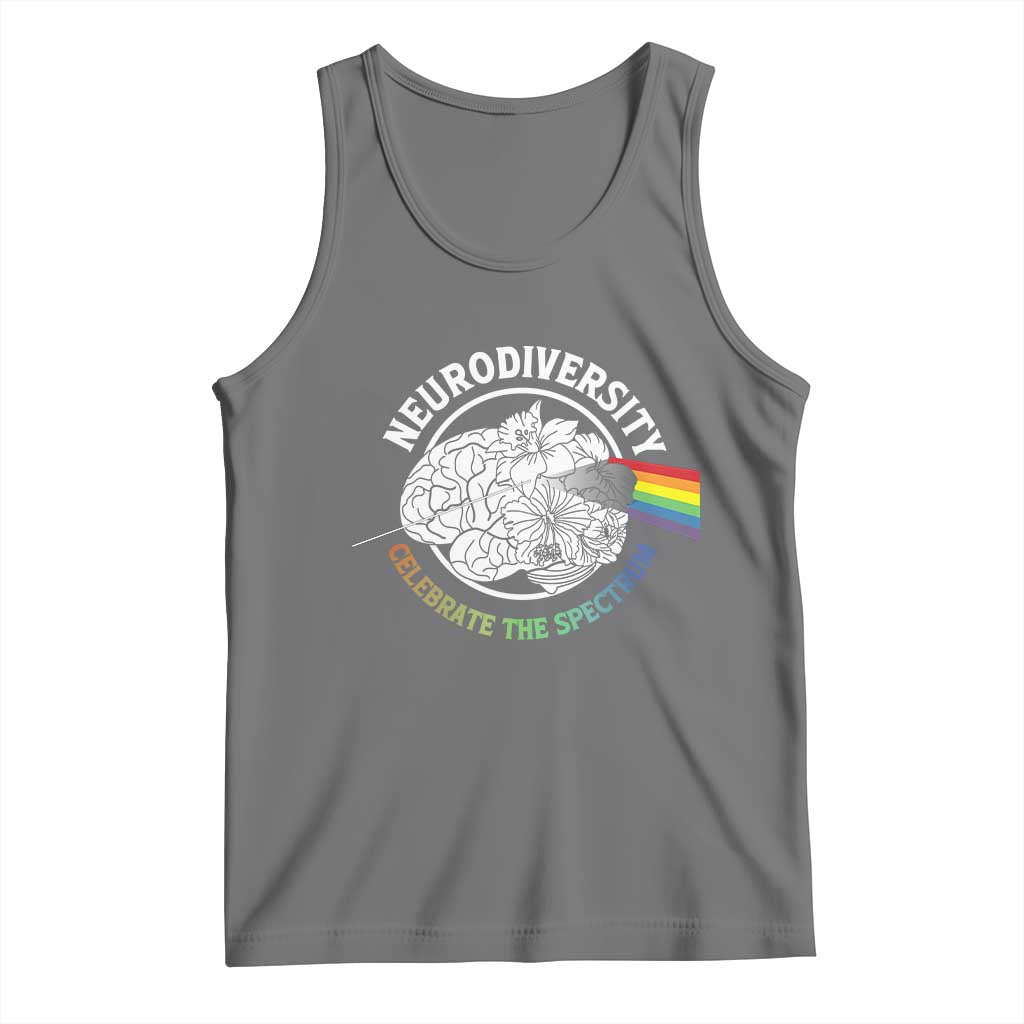 Neurodiversity Celebrate The Spectrum Tank Top Brain Autism Awareness ASD ADHD TS11 Black Heather Print Your Wear
