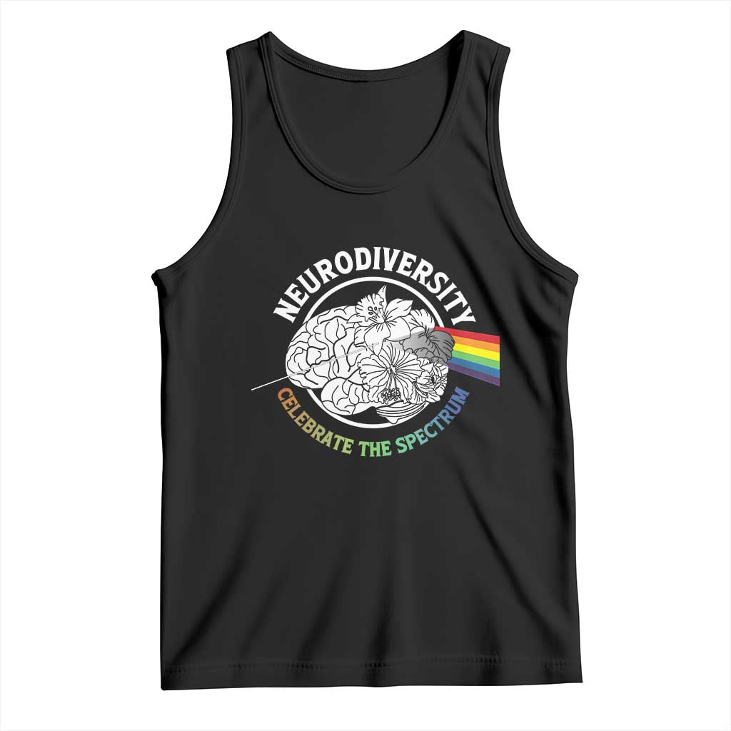 Neurodiversity Celebrate The Spectrum Tank Top Brain Autism Awareness ASD ADHD TS11 Black Print Your Wear