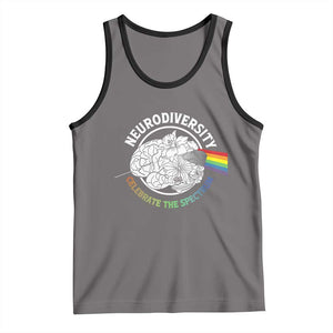 Neurodiversity Celebrate The Spectrum Tank Top Brain Autism Awareness ASD ADHD TS11 Deep Heather Black Print Your Wear