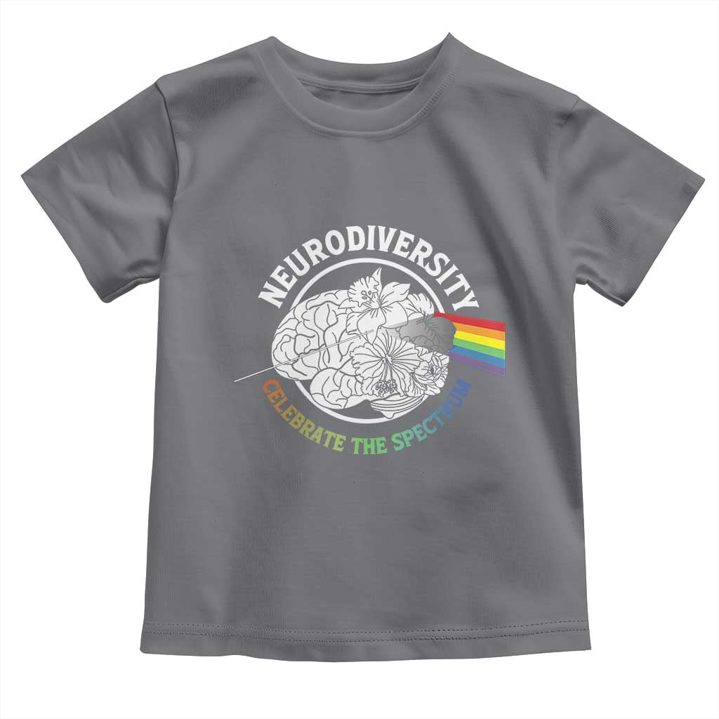 Neurodiversity Celebrate The Spectrum Toddler T Shirt Brain Autism Awareness ASD ADHD TS11 Charcoal Print Your Wear