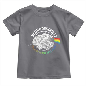 Neurodiversity Celebrate The Spectrum Toddler T Shirt Brain Autism Awareness ASD ADHD TS11 Charcoal Print Your Wear