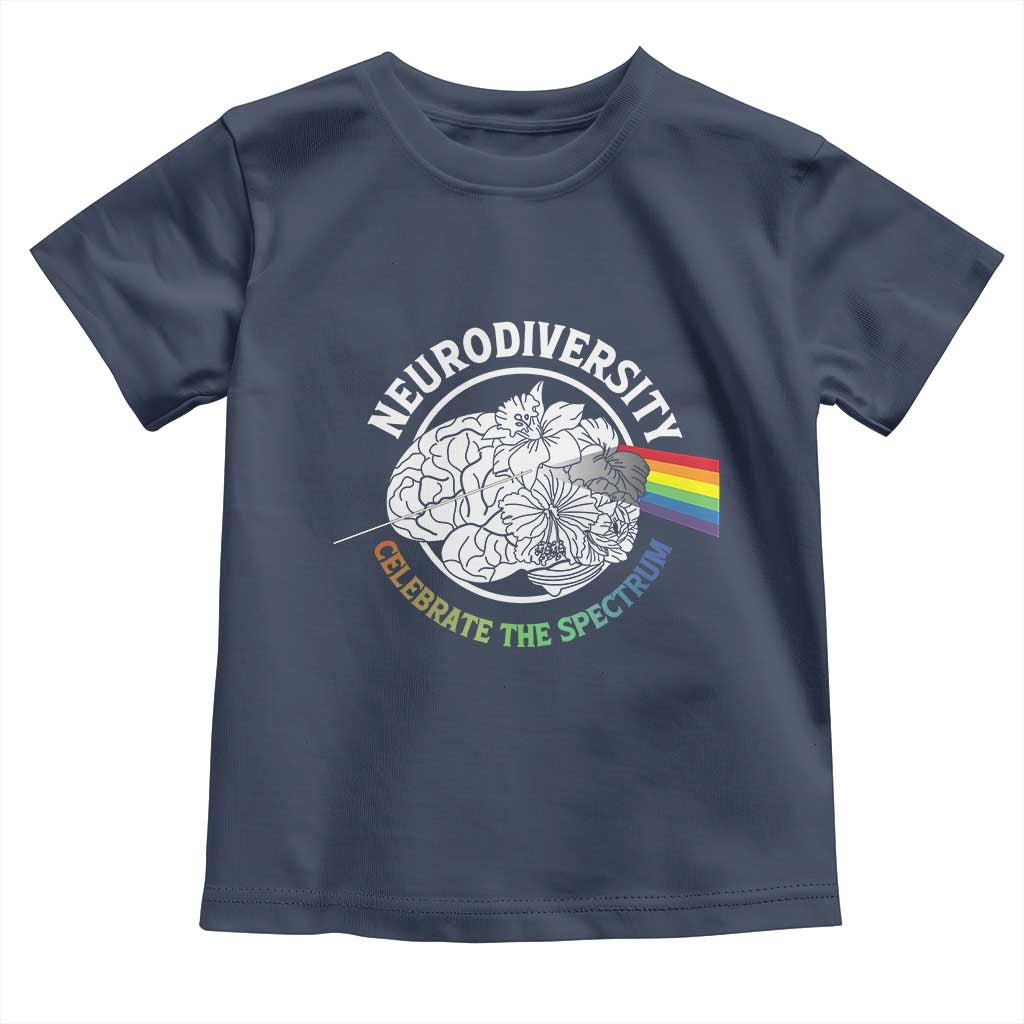 Neurodiversity Celebrate The Spectrum Toddler T Shirt Brain Autism Awareness ASD ADHD TS11 Navy Print Your Wear