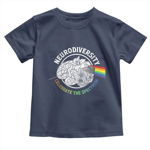 Neurodiversity Celebrate The Spectrum Toddler T Shirt Brain Autism Awareness ASD ADHD TS11 Navy Print Your Wear