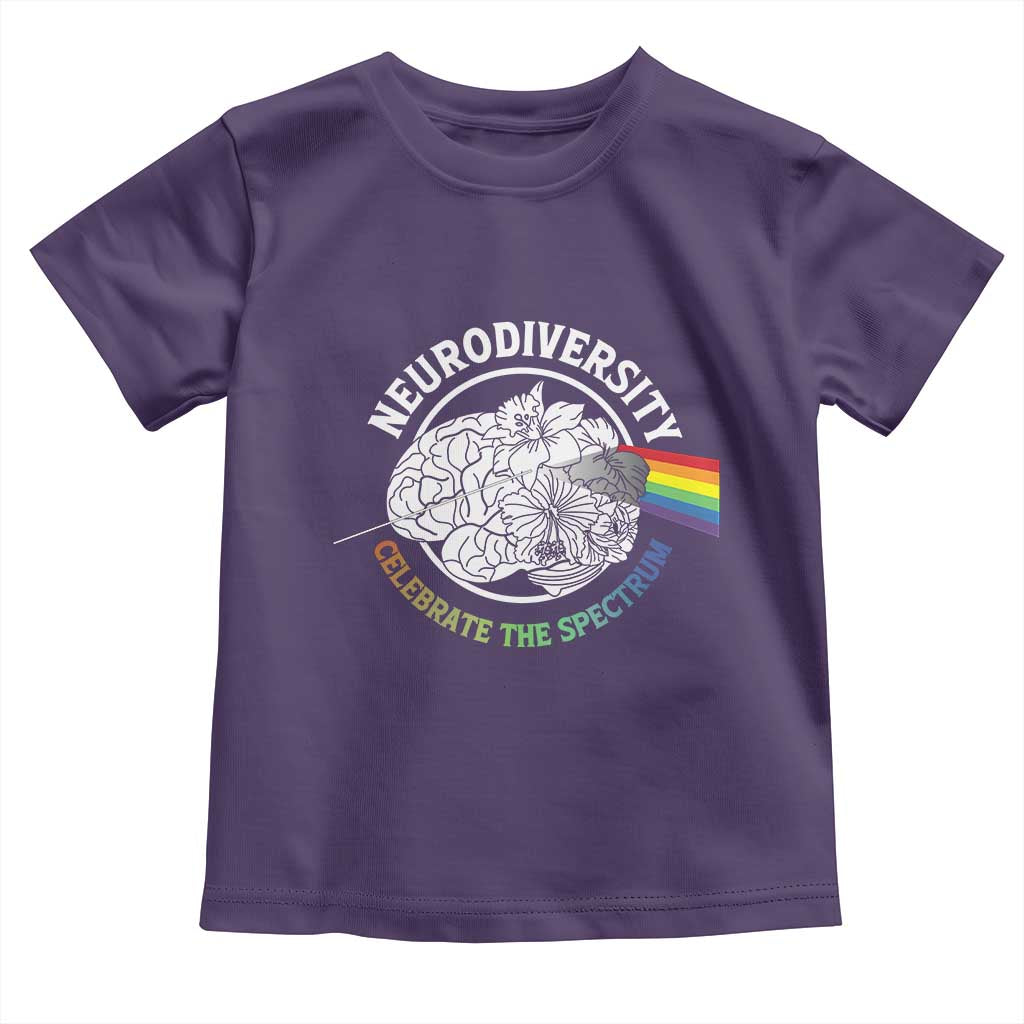 Neurodiversity Celebrate The Spectrum Toddler T Shirt Brain Autism Awareness ASD ADHD TS11 Purple Print Your Wear