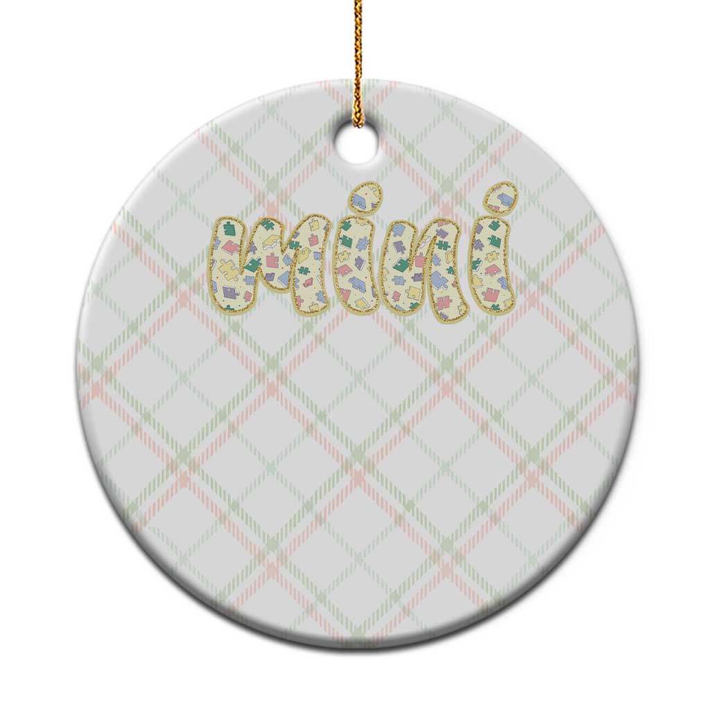 Autism Mini Ceramic Ornament Autism Awareness Mental Health Puzzle Glitter Print TS11 1pc Christmas Plaid Print Your Wear