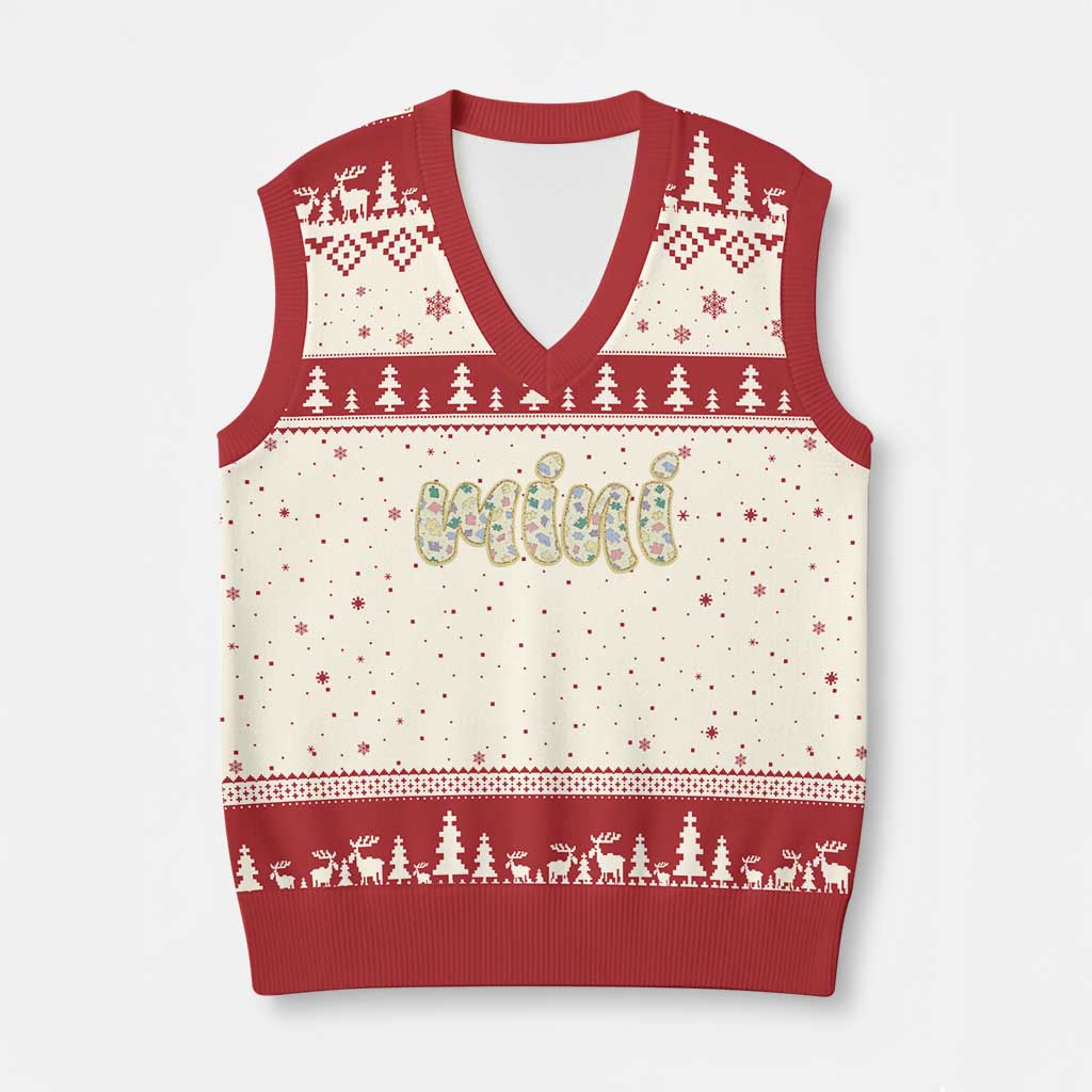 Autism Mini V-Neck Knit Sweater Vest Autism Awareness Mental Health Puzzle Glitter Print TS11 Beige Red Print Your Wear