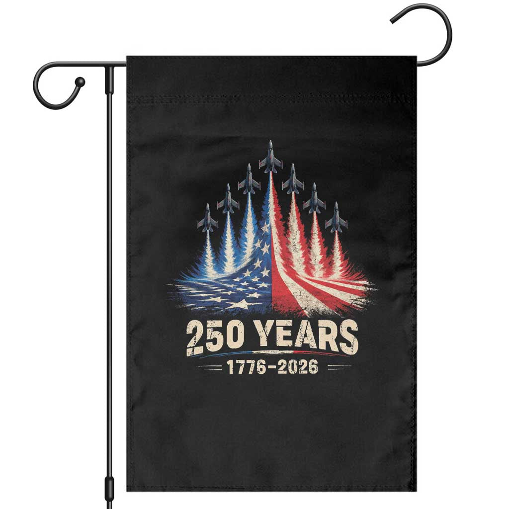 250 Years American 1776 2026 Garden Flag USA 250th Anniversary 4th of July US Flag Jets TS11 Black Print Your Wear