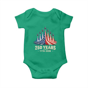 250 Years American 1776 2026 Baby Onesie USA 250th Anniversary 4th of July US Flag Jets TS11 Irish Green Print Your Wear