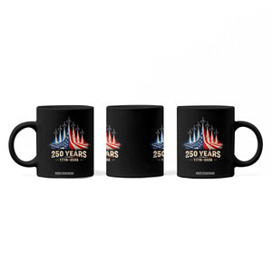 250 Years American 1776 2026 Coffee Mug USA 250th Anniversary 4th of July US Flag Jets TS11 Print Your Wear