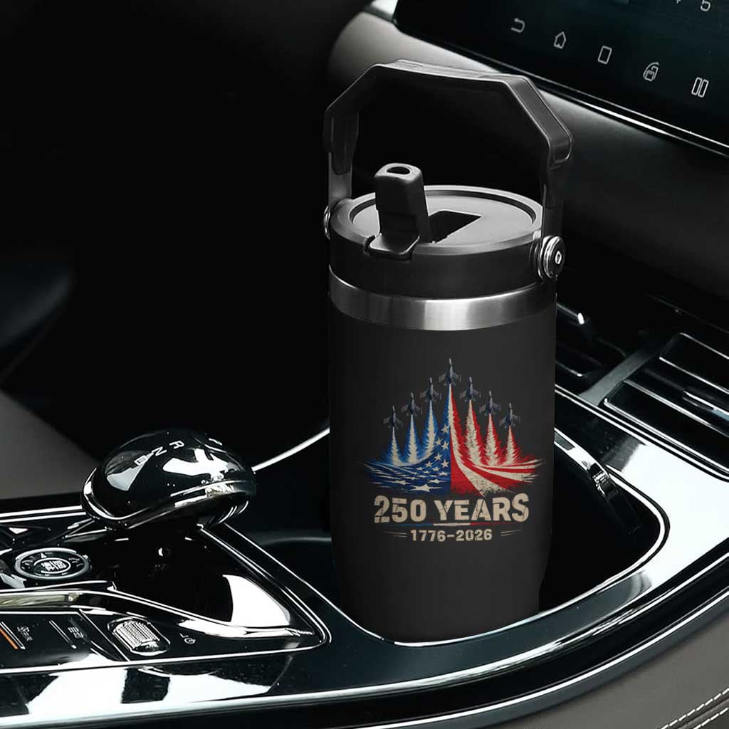 250 Years American 1776 2026 Flip Straw Tumbler USA 250th Anniversary 4th of July US Flag Jets TS11 Print Your Wear