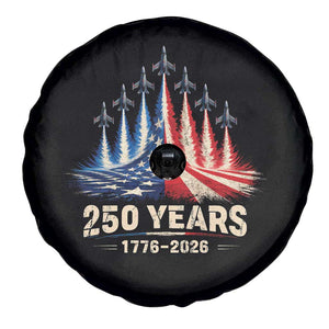 250 Years American 1776 2026 Spare Tire Cover USA 250th Anniversary 4th of July US Flag Jets TS11 Print Your Wear