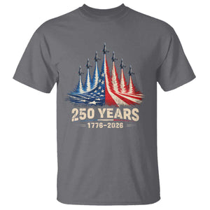 250 Years American 1776 2026 T Shirt USA 250th Anniversary 4th of July US Flag Jets TS11 Charcoal Print Your Wear