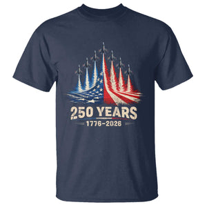 250 Years American 1776 2026 T Shirt USA 250th Anniversary 4th of July US Flag Jets TS11 Navy Print Your Wear
