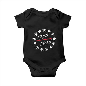 250 Years America Anniversary Baby Onesie 13 Stars 1776 2026 250th Independence Day TS11 Black Print Your Wear