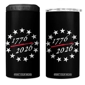 250 Years America Anniversary 4 in 1 Can Cooler Tumbler 13 Stars 1776 2026 250th Independence Day TS11 One Size: 16 oz Black Print Your Wear