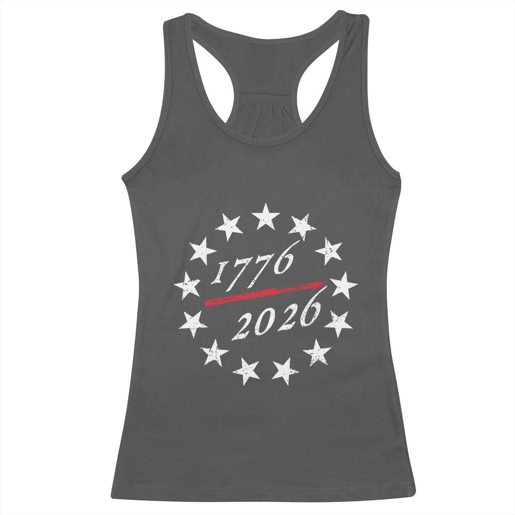 250 Years America Anniversary Racerback Tank Top 13 Stars 1776 2026 250th Independence Day TS11 Dark Heather Print Your Wear